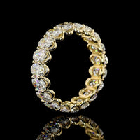 14K Yellow Gold Eternity Band with East-West Prong Set Oval Cut Lab Diamonds - 3.61 Carat Total Weight (19 Stones, E-F Color, VS1 Clarity) - Covaloro Fine Jewelry