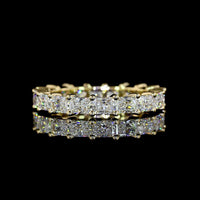 14K Yellow Gold Eternity Band with East-West Prong Set Radiant Cut Lab Diamonds - 2.08 Carats Total Diamond Weight - Covaloro Fine Jewelry