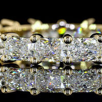 14K Yellow Gold Eternity Band with East-West Prong Set Radiant Cut Lab Diamonds - 2.08 Carats Total Diamond Weight - Covaloro Fine Jewelry