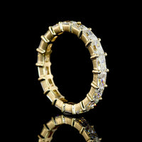 14K Yellow Gold Eternity Band with East-West Prong Set Radiant Cut Lab Diamonds - 2.08 Carats Total Diamond Weight - Covaloro Fine Jewelry