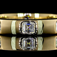 14K Yellow Gold Eternity Band with Flush-Set Asscher Cut Lab Diamonds - 0.83 Carat Total Weight, E-F Color, VS Clarity - Covaloro Fine Jewelry