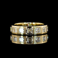 14K Yellow Gold Eternity Band with Flush Set Asscher Cut Lab Diamonds - 3.58 Carat Total Diamond Weight - Covaloro Fine Jewelry