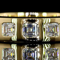 14K Yellow Gold Eternity Band with Flush Set Asscher Cut Lab Diamonds - 3.58 Carat Total Diamond Weight - Covaloro Fine Jewelry