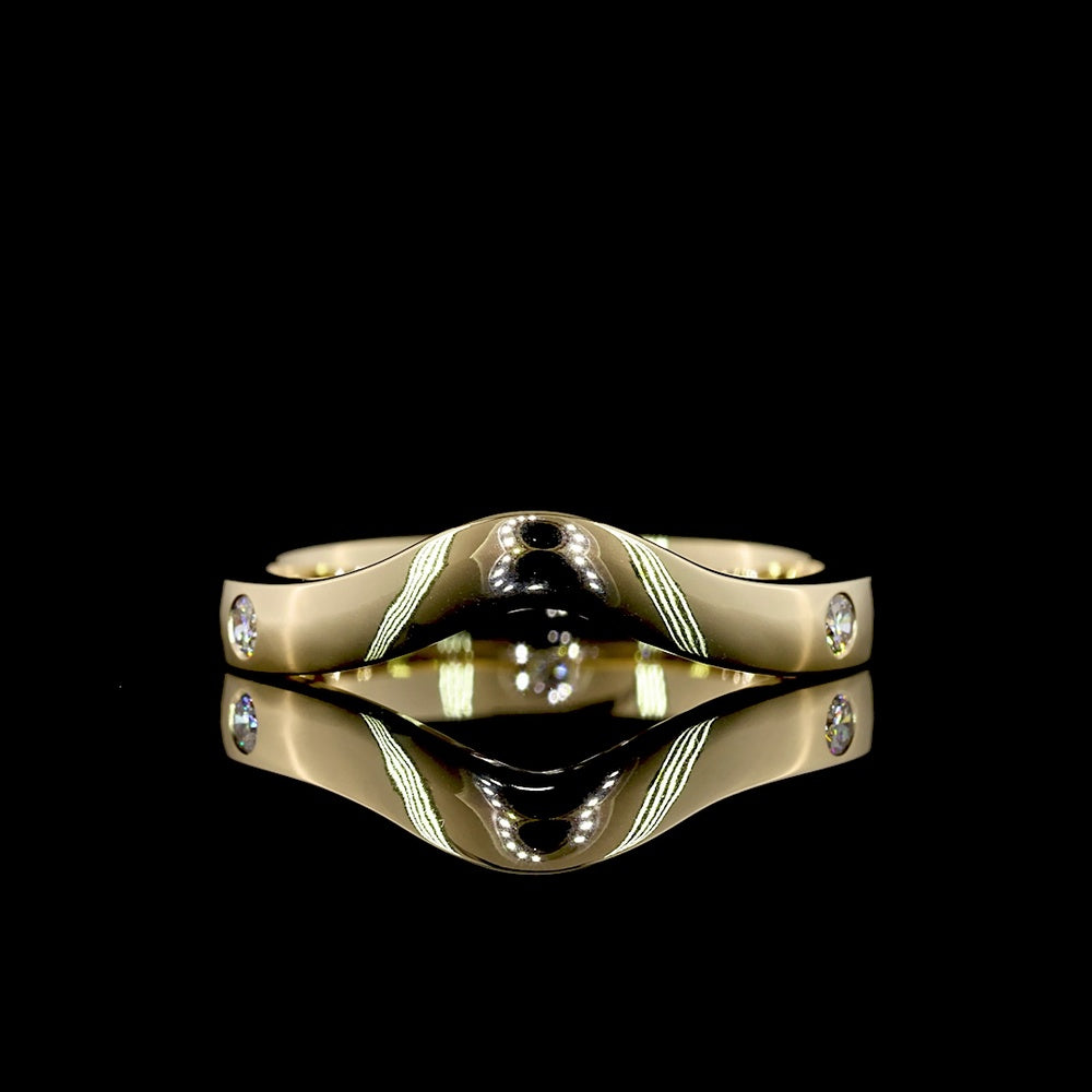 14K Yellow Gold Eternity Band with Flush Set Round Lab Diamonds - 0.10 Carats Total Diamond Weight - Covaloro Fine Jewelry