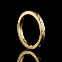 14K Yellow Gold Eternity Band with Flush Set Round Lab Diamonds - 0.13 Carat Total Weight, E-F Color VS Clarity - Covaloro Fine Jewelry