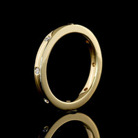 14K Yellow Gold Eternity Band with Flush Set Round Lab Diamonds - 0.13 Carat Total Weight, E-F Color VS Clarity - Covaloro Fine Jewelry