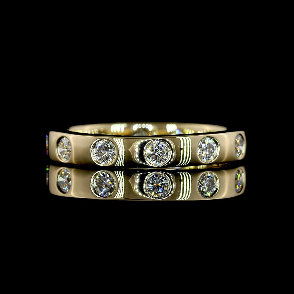 14K Yellow Gold Eternity Band with Flush Set Round Lab Diamonds - 0.71 Carat Total Diamond Weight - Covaloro Fine Jewelry