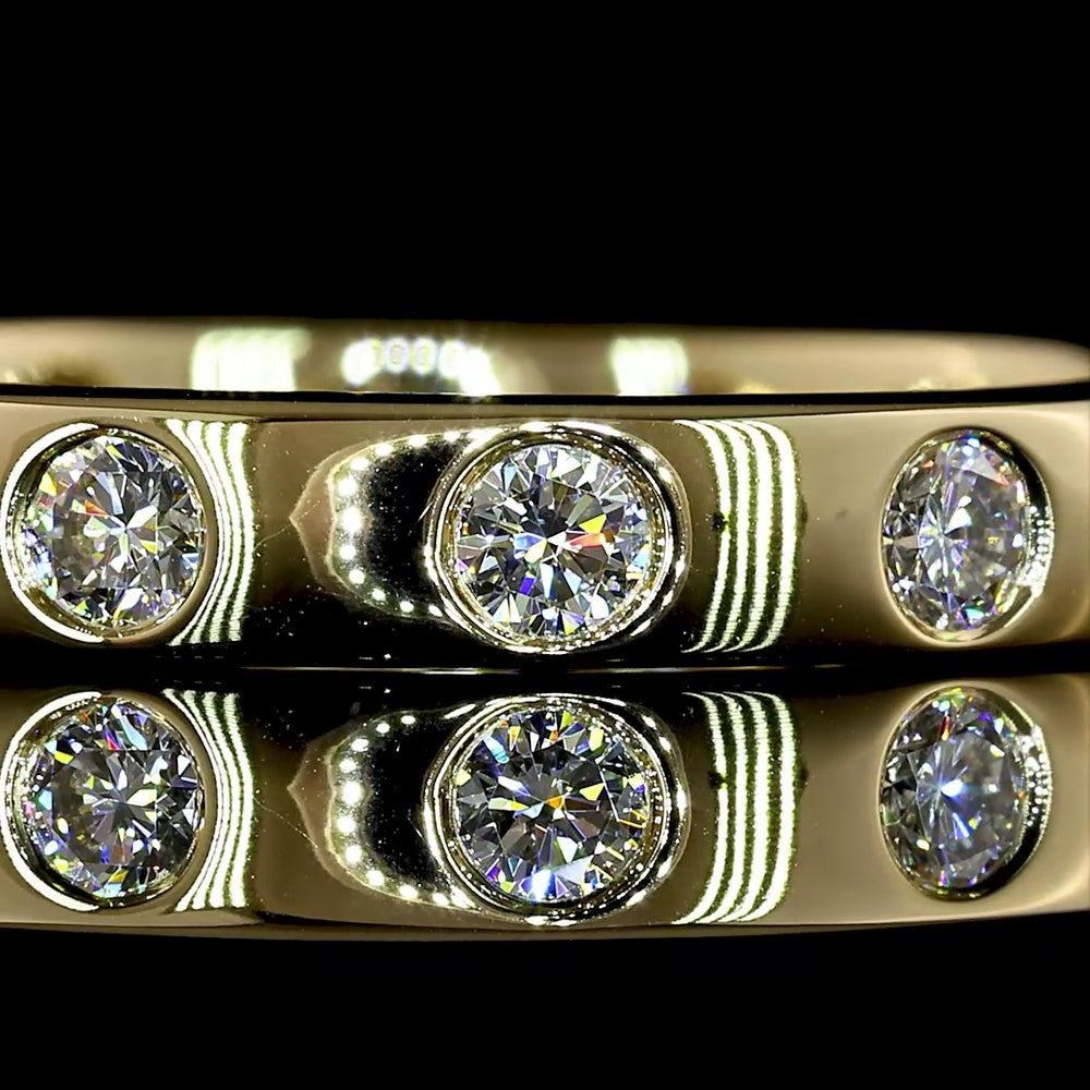 14K Yellow Gold Eternity Band with Flush Set Round Lab Diamonds - 0.71 Carat Total Diamond Weight - Covaloro Fine Jewelry