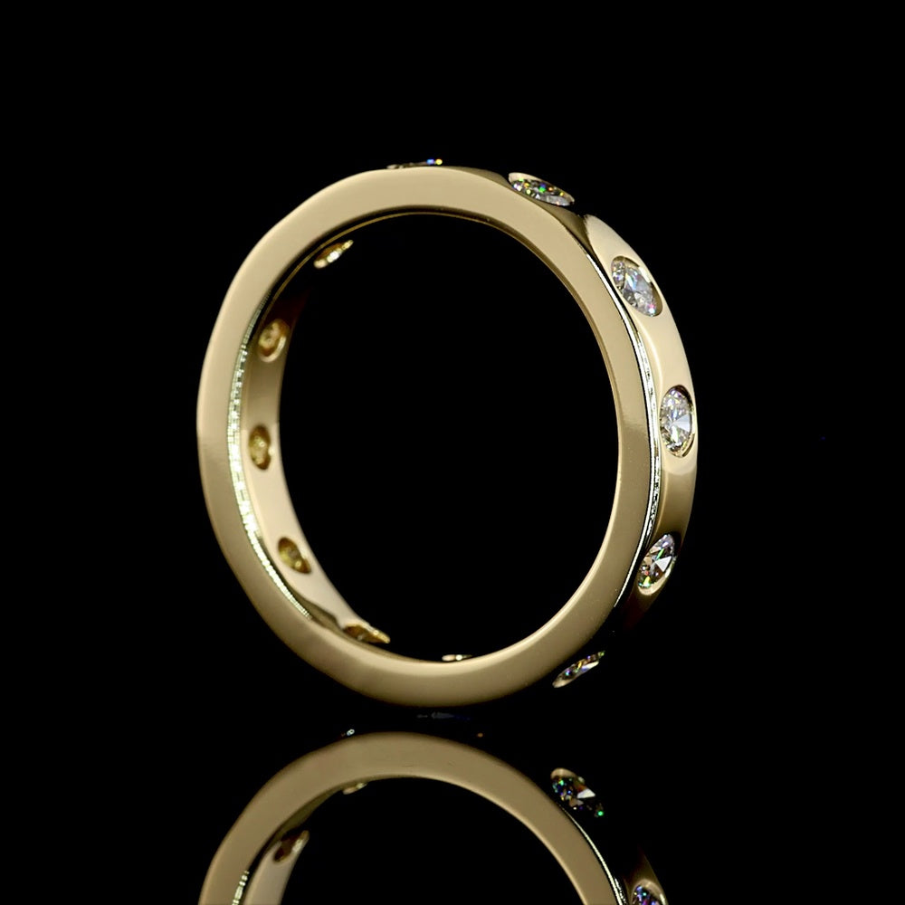 14K Yellow Gold Eternity Band with Flush Set Round Lab Diamonds - 0.71 Carat Total Diamond Weight - Covaloro Fine Jewelry