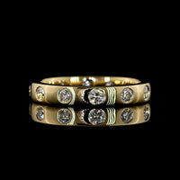 14K Yellow Gold Eternity Band with Flush Set Round Lab Diamonds - 0.73 Carat Total Weight, 12 Stones, E-F Color VS1 Clarity - Covaloro Fine Jewelry