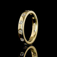 14K Yellow Gold Eternity Band with Flush Set Round Lab Diamonds - 0.73 Carat Total Weight, 12 Stones, E-F Color VS1 Clarity - Covaloro Fine Jewelry