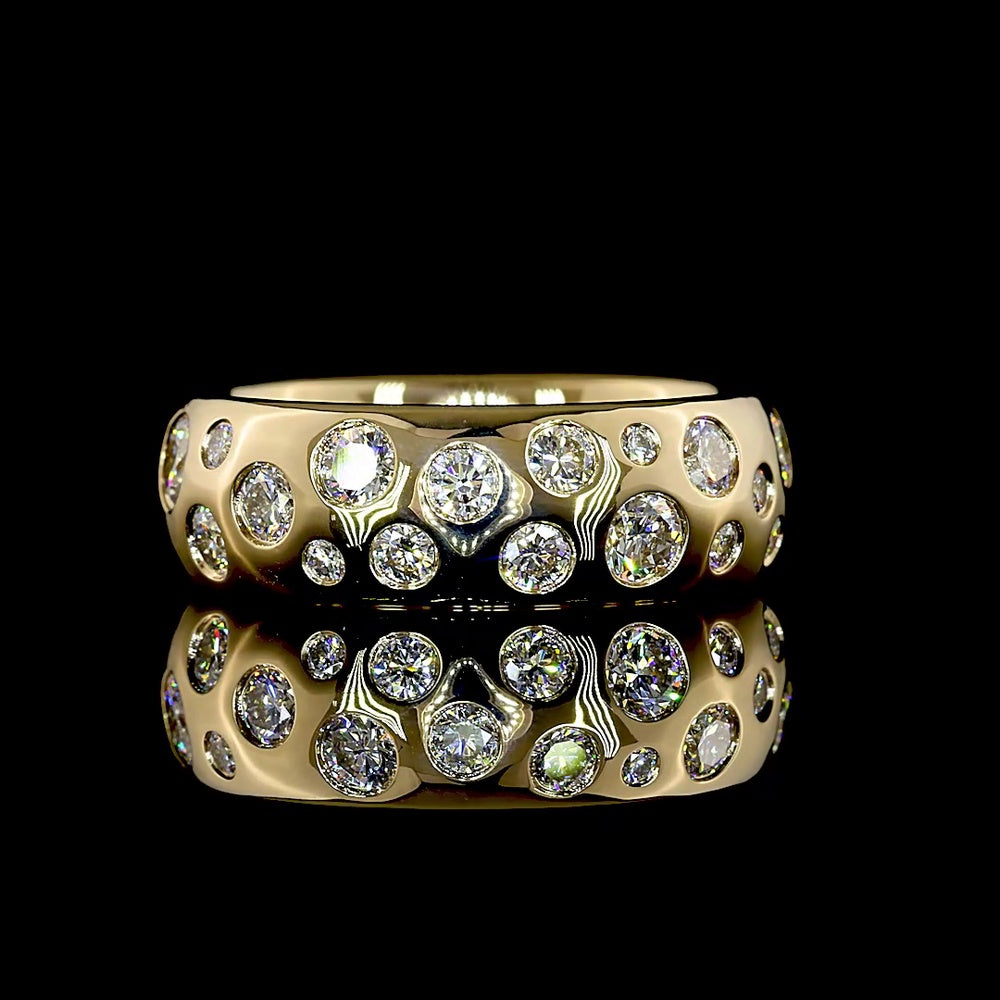 14K Yellow Gold Eternity Band with Flush Set Round Lab Diamonds - 2.58 Carats Total Diamond Weight - Covaloro Fine Jewelry