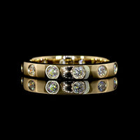 14K Yellow Gold Eternity Band with Flush Set Round Lab Grown Diamonds - 0.69 Carat Total Diamond Weight - Covaloro Fine Jewelry