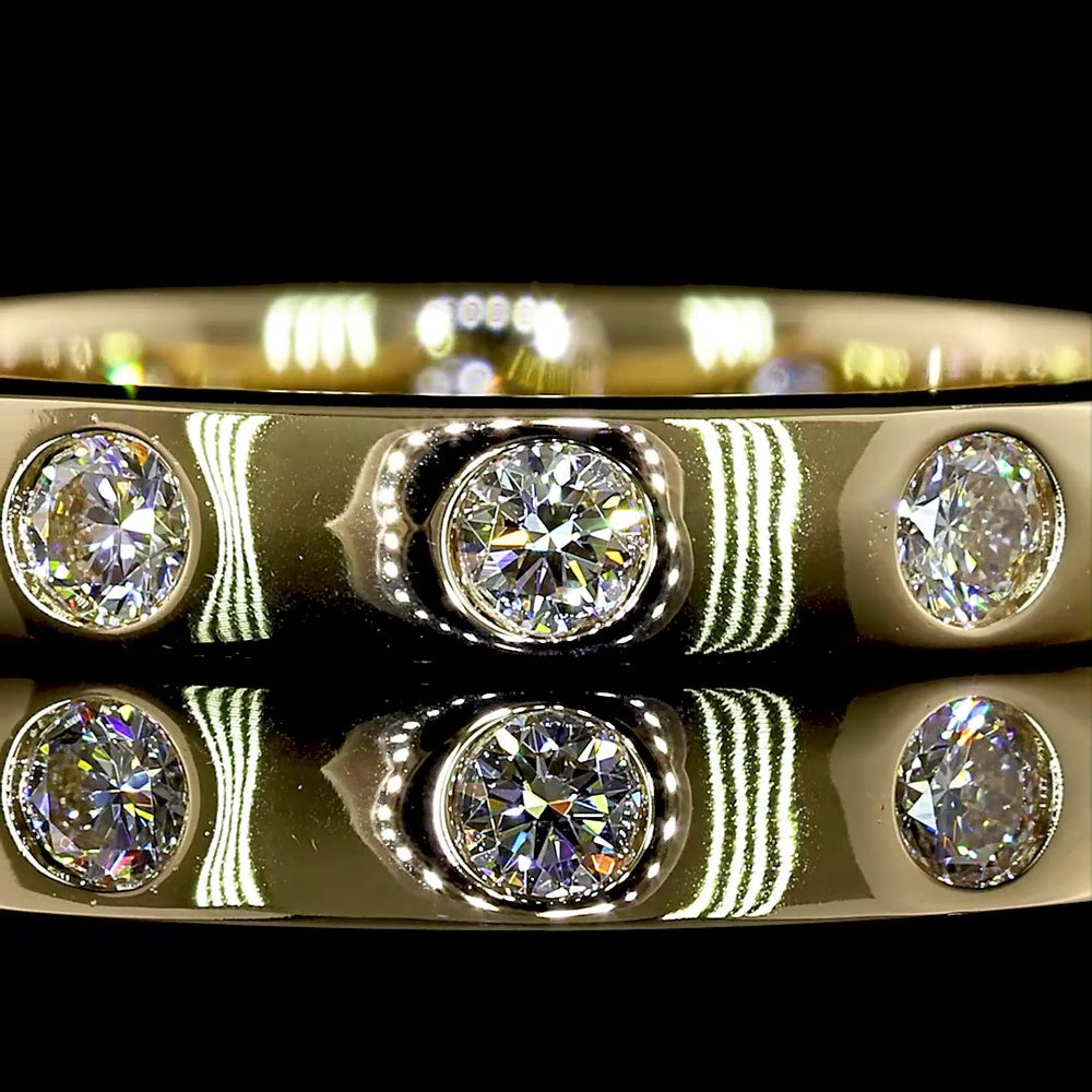 14K Yellow Gold Eternity Band with Flush Set Round Lab Grown Diamonds - 0.69 Carat Total Diamond Weight - Covaloro Fine Jewelry