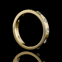 14K Yellow Gold Eternity Band with Flush Set Round Lab Grown Diamonds - 0.69 Carat Total Diamond Weight - Covaloro Fine Jewelry