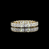 14K Yellow Gold Eternity Band with Half Bezel Set Asscher Cut Lab Diamonds - 1.98 Carats Total Diamond Weight - Covaloro Fine Jewelry