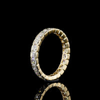 14K Yellow Gold Eternity Band with Half Bezel Set Asscher Cut Lab Diamonds - 1.98 Carats Total Diamond Weight - Covaloro Fine Jewelry