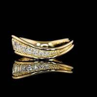 14K Yellow Gold Eternity Band with Inclined Prong Set Round Lab Diamonds - 0.57 Carat Total Diamond Weight - Covaloro Fine Jewelry