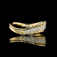 14K Yellow Gold Eternity Band with Inclined Prong Set Round Lab Diamonds - 0.57 Carat Total Diamond Weight - Covaloro Fine Jewelry
