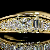 14K Yellow Gold Eternity Band with Inclined Prong Set Round Lab Diamonds - 0.57 Carat Total Diamond Weight - Covaloro Fine Jewelry