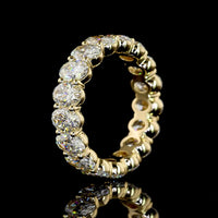 14K Yellow Gold Eternity Band with North-South Prong Set Oval Cut Lab Diamonds - 4.84 Carat Total Diamond Weight - Covaloro Fine Jewelry