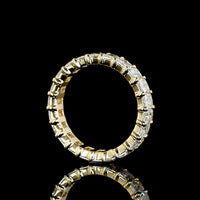 14K Yellow Gold Eternity Band with North-South Prong Set Radiant Cut Lab Diamonds - 3.38 Carats Total Diamond Weight - Covaloro Fine Jewelry