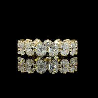 14K Yellow Gold Eternity Band with North-South Set Cushion Brilliant Lab Diamonds - 4.65 Carats Total Diamond Weight - Covaloro Fine Jewelry