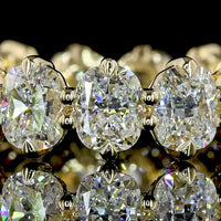 14K Yellow Gold Eternity Band with North-South Set Cushion Brilliant Lab Diamonds - 4.65 Carats Total Diamond Weight - Covaloro Fine Jewelry