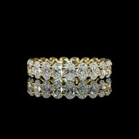 14K Yellow Gold Eternity Band with North-South Set Oval Cut Lab Diamonds - 3.20 Carat Total Weight - Covaloro Fine Jewelry
