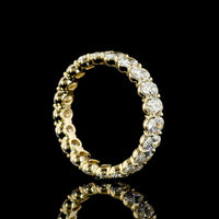 14K Yellow Gold Eternity Band with North-South Set Oval Cut Lab Diamonds - 3.20 Carat Total Weight - Covaloro Fine Jewelry