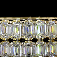 14K Yellow Gold Eternity Band with North-South U-Prong Set Emerald Cut Lab Diamonds - 2.82 Carats Total Diamond Weight - Covaloro Fine Jewelry