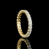 14K Yellow Gold Eternity Band with Prong Set Asscher Cut Lab Diamonds - 2.12 Total Carat Weight, E-F Color VS1 Clarity - Covaloro Fine Jewelry