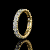 14K Yellow Gold Eternity Band with Prong Set Asscher Cut Lab Diamonds - 3.05 Carats Total Diamond Weight - Covaloro Fine Jewelry