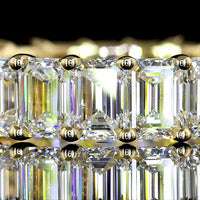 14K Yellow Gold Eternity Band with Prong Set Emerald Cut Lab Diamonds - 9.14 Carats Total Diamond Weight - Covaloro Fine Jewelry