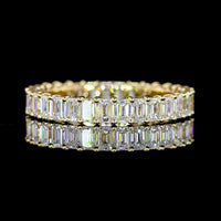 14K Yellow Gold Eternity Band with Prong Set Emerald Cut Lab-Grown Diamonds - E-F Color, VS1 Clarity, 31 Stones, 1.99 Total Carat Weight - Covaloro Fine Jewelry