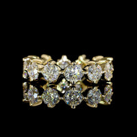 14K Yellow Gold Eternity Band with Prong-Set Octagon Cut Lab Diamonds - 3.97 Carats Total Diamond Weight - Covaloro Fine Jewelry