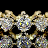 14K Yellow Gold Eternity Band with Prong-Set Octagon Cut Lab Diamonds - 3.97 Carats Total Diamond Weight - Covaloro Fine Jewelry