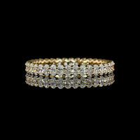 14K Yellow Gold Eternity Band with Prong Set Oval Cut Lab Diamonds - 1.00 Total Carat Weight, E-F Color, VS1 Clarity - Covaloro Fine Jewelry