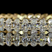 14K Yellow Gold Eternity Band with Prong Set Oval Cut Lab Diamonds - 1.00 Total Carat Weight, E-F Color, VS1 Clarity - Covaloro Fine Jewelry