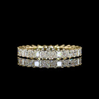14K Yellow Gold Eternity Band with Prong Set Princess Cut Lab Diamonds - 2.13 Carat Total Diamond Weight (E-F Color, VS Clarity, 28 Stones) - Covaloro Fine Jewelry