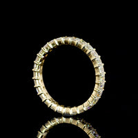 14K Yellow Gold Eternity Band with Prong Set Princess Cut Lab Diamonds - 2.13 Carat Total Diamond Weight (E-F Color, VS Clarity, 28 Stones) - Covaloro Fine Jewelry