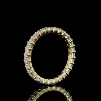 14K Yellow Gold Eternity Band with Prong Set Princess Cut Lab Diamonds - 2.13 Carat Total Diamond Weight (E-F Color, VS Clarity, 28 Stones) - Covaloro Fine Jewelry