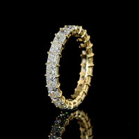 14K Yellow Gold Eternity Band with Prong Set Princess Cut Lab Diamonds - 3.17 Carats Total Diamond Weight - Covaloro Fine Jewelry