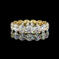 14K Yellow Gold Eternity Band with Prong Set Round Brilliant Cut Lab Diamonds - 5.03 Total Carat Weight - Covaloro Fine Jewelry
