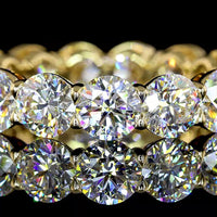 14K Yellow Gold Eternity Band with Prong Set Round Brilliant Cut Lab Diamonds - 5.03 Total Carat Weight - Covaloro Fine Jewelry
