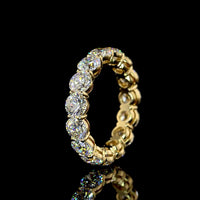 14K Yellow Gold Eternity Band with Prong Set Round Brilliant Cut Lab Diamonds - 5.03 Total Carat Weight - Covaloro Fine Jewelry