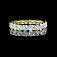 14K Yellow Gold Eternity Band with Prong Set Square Cushion Brilliant Lab Diamonds - 3.30 Carat Total Weight, E-F VS Clarity - Covaloro Fine Jewelry