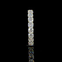 14K Yellow Gold Eternity Band with Prong Set Square Cushion Brilliant Lab Diamonds - 3.30 Carat Total Weight, E-F VS Clarity - Covaloro Fine Jewelry