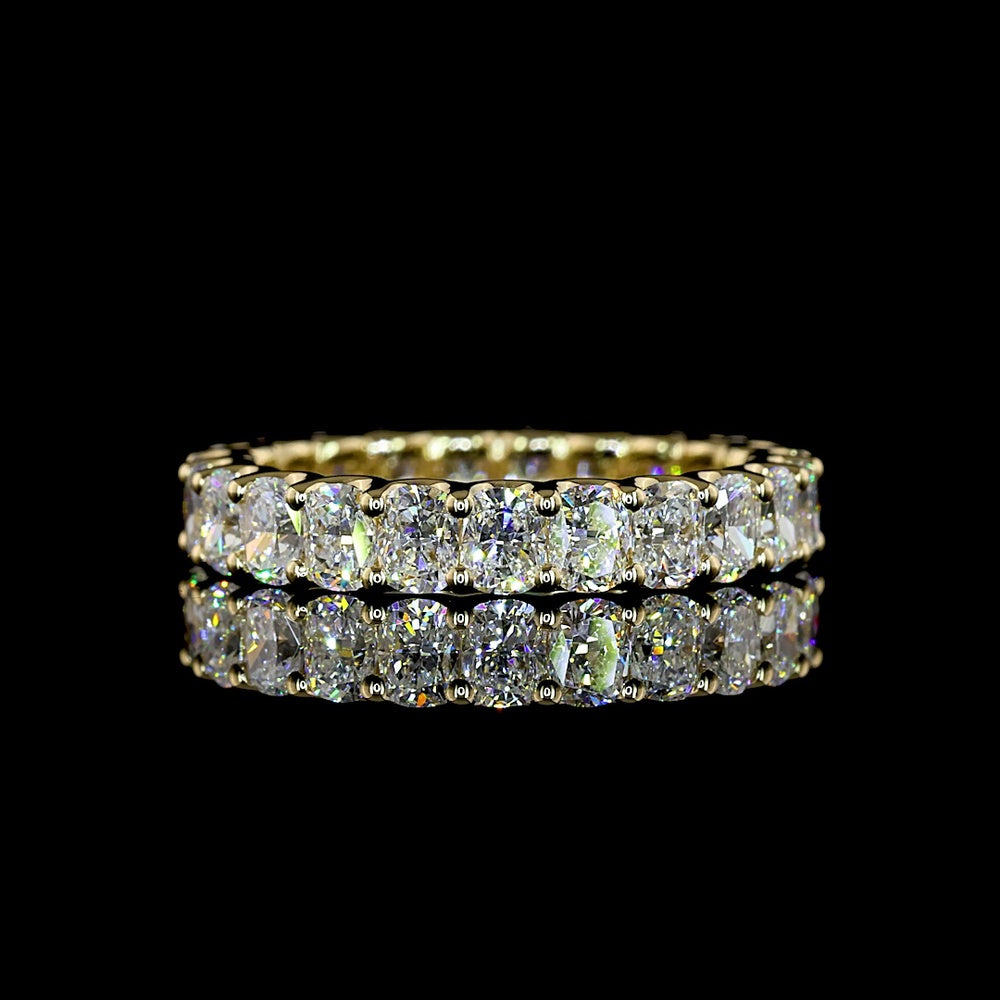 14K Yellow Gold Eternity Band with U-Prong Set Cushion Brilliant Cut Lab Diamonds - 2.19 Carat Total Diamond Weight - Covaloro Fine Jewelry