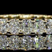 14K Yellow Gold Eternity Band with U-Prong Set Cushion Brilliant Cut Lab Diamonds - 2.19 Carat Total Diamond Weight - Covaloro Fine Jewelry